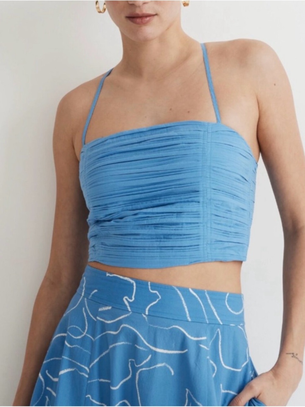 Madewell | Wendy Pleated Poplin Crop Top | Sz 6